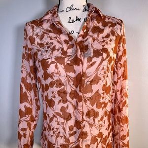Sheer Blouse with Floral Print